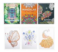 3 pièces Mandala livre de peinture pour adultes,A4 livre de peinture pour adultes, 60 Mandala relaxant,Animaux et autres motifs de thème, Blume Ausmalbuch für Adulten Stress Abbauen und Entspannen