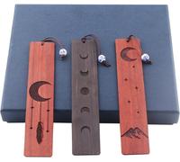 3 Pièces Marque Page Bois Bookmark Mountain Moon Marque Page Pour Les Amateurs De Livres Marque-Pages En Bois Fait À La Main Avec Boîte Cadeau Por Cadeaux Noel Femme Et Maman