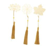3 Pièces Marque-page en Métal Laiton Feuille Fleur