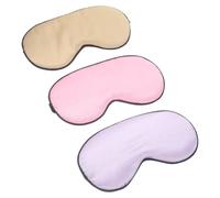 3 Pièces Masque de Nuit Yeux, Cache-yeux de Sommeil Opaque | Polyester et Rembourrage Pp, Double Face Unie, pour Étudiants et Bureau, Aide à Dormir, Couleur Aléatoire