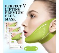 3 pièces Masque facial liftant en forme de V avec cactus, masque liftant pour le menton, sangle pour double menton, enrichi en peptides, collagène, hydratant et éclaircissant, patchs gel liftants Poly