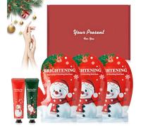 3 Pièces Masque Main + 2 Pièces Creme Main Noel, Coffret Main Femme, Masques Hydratants et Exfoliants pour les Mains, Creme Mains Reparatrice Intense, Nourrit Et Hydrate, Prend Soin De Vos Mains