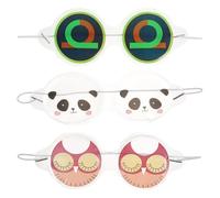 3 Pièces Masque Yeux des Garçon et Filles PVC Réutilisable | Masques Oculaires Froids, sans Marques Peau, pour Hôtels et Conférences, Style Adorable Style Aléatoire