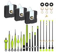 3 Pièces Mécanisme Horloge à Pile, Silencieux Mecanisme Horloge, Quartz Silencieux Mecanisme Mouvements avec 6 Paires Horloge Aiguilles, pour Remplacement et Rechange Bricolage d’Horloge (20 mm)