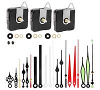 3 Pièces Mécanisme Mouvement d'Horloge, Quartz Silencieux Mecanisme Mouvements, Mécanisme Horloge à Pile, avec 7 Paires Horloge Aiguilles pour Horloge à Pile (18 mm)