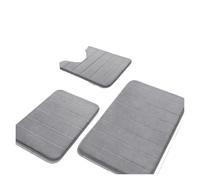 3 Pieces Memory Foam Bath Mat Set - Super Soft Absorbent Quick Dry Non Slip Bathroom Rug for Tub Shower Vanity Toilet Base pour Salle