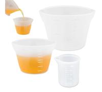3 Pièces Mesurer en Silicone avec Double Gradué, 100ml/250ml/500ml Gobelet Doseur en Résine époxy, Réutilisable Verres Doseur Silicone pour Moules Coulée Résine époxy, Bricolage, Laboratoire, Cuisine