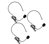 3 Pièces Microphone Fixé Tête Portable Noir en ABS pour Amplificateur | Ensemble de Trois Unités, sans Utilisation des Mains, Réponse 100-16 Khz, pour Enseignement, Cours en t Systèmes