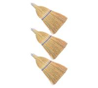 3 Pièces Mini Balai de Table en Paille, Balayette Portative | Poignée Lisse, Angle Optimisé des Fibres, Autoportant, pour Bureau et Dortoir