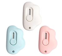 3 Pièces Mini Box Cutter Standard Couteaux Utilitaires Portable Pour La Papeterie Express Box Papier Artisanat(Bleu, Rose, Blanc)