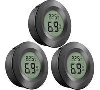 3 Pièces Mini Digital Thermomètre Hygromètre, Portable Numérique LCD Température Humidité Mesure -50~+70℃ 20~90% RH Compact et Précis pour Bureau Maison Cuisine Serre Cave Chambre Enfant