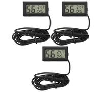 3 Pièces Mini Hygromètre Numérique Sonde pour Terrarium Reptiles | ABS Noir, Surveillance Précise Instantanée, Boîtier Séparé, pour Vitrines en Verre, Lézards et Serpents
