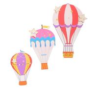 3 Pièces Mini Montgolfière Décorative Murale en Bois