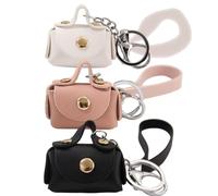 3 pièces Mini Pochette Porte-clés, Pochette de Sangle de Sac à Dos en PU, Porte-clés -Monnaie, Trousse Maquillage pour écouteurs pour Filles Femmes Anniversaire/fête/Noël