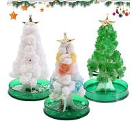 3 Pièces Mini Sapin Magique Noel, Arbre en Papier Magique, Kit de Culture en Cristal, Sapin de Noël Coloré, Petit Sapin de Noel Arbres de Noël Artificiel pour Scientifiques Guide Apprentissage