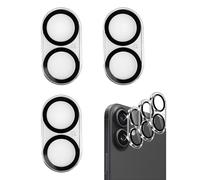 3 Pièces Mobile Phone Camera Lens Film, pour Caméra iPhone 16 6.1 Zoll und iPhone 16 Plus 6.7 Zoll, Verre Ultra-Transparent 9H, Anti-Rayures, Sans Impact sur les Photos de Nuit, Installation Facile