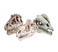 3 Pièces Modèle de crâne de dinosaure - Sculpture de crâne de dinosaure à l'échelle 1/12 - Squelette d'enseignement des fossiles de crâne - Pour la décoration de collection de recherche archéologique