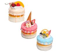 3 Pièces Modèle de Gâteau en PU, Petit Format, Ambiance Halloween | Décor Délicat Très Simulé, Léger et Sûr, pour Photographie, Fête et Vitrine