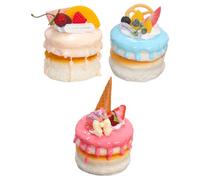 3 Pièces Modèle de Gâteau Simulé PU Léger pour Décoration | Petite Forme Réaliste, Accessoire de Vitrine, Facile à Transporter, pour Boutique et Prises