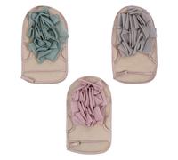 3 Pièces Moufles Exfoliant de Bain Double Face, Grosse Taille | Deux Trous pour Pouces, Coutures Lisses, Usage Main Gauche ou Droite, pour Corps et Pieds, Salle de Bain