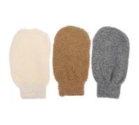 3 Pièces Moufles Exfoliant en Fibre de Bambou, Maille Moussante | Bords Renforcés, Face Rugueuse, Crée une Mousse Riche, pour Voyages, Hôtels et Usage Familial Couleur Aléatoire