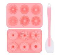 3 Pièces Moule à Kouglof en Silicone, Moule à Pâtisserie avec Râcloir, 6 Motifs de Rainures pour Gâteaux Savarin, Muffins, Mousses