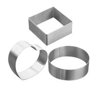 3 Pièces Moule à Mousse en Acier Inoxydable, Anneau Rond et Cœur | Surface Lisse, Découpe Nette sans Collage, Rangement Facile, Usage Pâtisserie et Pâte, Argenté