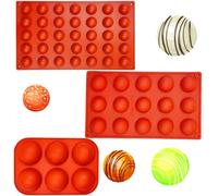 3 Pièces Moule Demi Sphere, Moules En Silicone Ronds 6 15 35 Cavités Moule Sphere Moule En Silicone, Pour Chocolat Gâteau Gelée Mousse De Dôme