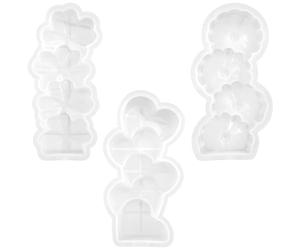 3 Pièces Moule Silicone 3d Fleur pour Bougie, Réutilisable, DIY | Bougies Piliers et Savonnette, Surface Lisse, Nettoyage Facile, Usage Décoratif Maison