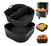 3 Pièces Moule Silicone Air Fryer 2 x 3.1L + 1 x 6.2L,Plat Air Fryer Accessoires,Réutilisable Airfryer Accessoires pour Philips 2000 Série NA230,Cecotec Cosori Turbo Blaze