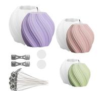 3 Pièces Moules en Silicone, Moulle Résine Époxy Irrégulier 3D Spiral Sphere Candle Mold pour Bougies parfumées Bricolage Ornements artisanaux Moules de Bougie pour Anniversaire Saint Valentin