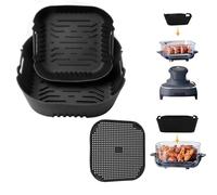 3 Pièces Moules Silicone et Grille Anti Projection en Silicone pour Ninja CRISPi Friteuse à Air FN101EUSG, Air Fryer Accessoires pour Friteuse à Air Ninja FN101EU