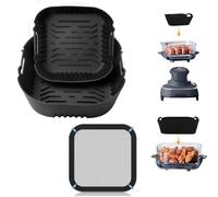 3 Pièces Moules Silicone et Grille Anti Projection Magnétique en Acier Inoxydable pour Ninja CRISPi Friteuse à Air FN101EUSG, Air Fryer Accessoires pour Ninja Air Fryer FN101EU (3PCS)