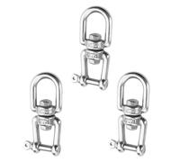 3 Pièces Mousqueton Pivotant, M5 Pivotant à Double Extrémité Crochet Balancoire, 304 Anneau Pivotant Suspendue Crochet Pivotant,Pivotant 360° Ancrage Balancoire pour Télésièges, Balançoires