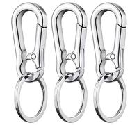 3 Pièces Mousqueton Porte-Clé Anti-Rouille - Pour Clés de Voiture, Sacs à Dos, Camping - Petit Mousqueton Blanc Argenté