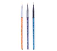 3 Pieces Nail Art Lignes Peinture Stylo Pinceau 3d Design Manucure Pedicure Dessin En Metal Or Gel Vernis À Ongles Conseils Fleur Bricolage Outil Kit