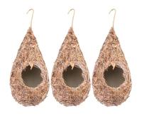 3 Pièces Nichoir en Herbe Décoratif Suspendu pour Oiseaux