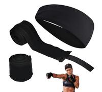 3 Pièces Noir Gants de Boxe Kit, 5m Élastique Bandages de Boxe arec Bandeaux de Sport, Stabilité Bandes Boxe sous Gants pour Hommes Femmes, Sécurité Hand Wraps pour Sports de Combat, MMA