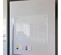 3 pièces organisez votre vie avec calendrier de réfrigérateur en acrylique transparent, stylos pour une écriture fluide et un effacement facile (1 pièce A4 + 2 pièces pour A3)