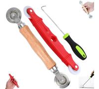 3 Pièces Outil de Rouleau D'écran, Bois Outils de Rouleau de Cannelure, Crochet En Caoutchouc, Outils Portatifs de Rouleau en Plastique, pour L'installation de Moustiquaire de Fenêtre