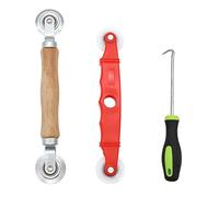 3 Pièces Outil de Roulement D'écran Bois Rouleau à Cannelureet Outil de rouleau en Plastique et 3.5 mm Crochet pour L'installation de Moustiquaire de Fenêtre