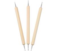 3 Pièces Outil de Sculpture en Argile, Stylets à Bille | Bois et Acier Inoxydable, Tracé de Motifs, Lignes Lisses, Lot de Trois Pièces, Khaki