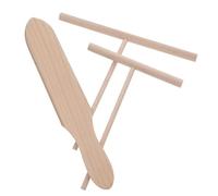 3 Pièces Outils pour Crêpes en Bois de Hêtre, Kit Beige