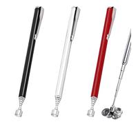 3 Pièces Outils Télescopiques Magnétiques Kit, Ramassage Magnétiques Télescopiques, Stylo Outil de Ramassage Aimanté pour Boulons, Écrous, Vis, Extensible jusqu'à 65cm/62cm (Argent, Noir, Rouge)