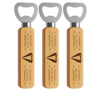 3 Pièces Ouvre-bouteille en bois personnalisé, garçons de garniture Best Man Gifts for Wedding Bachelor Party, Cadeaux gravés pour père, grand-père, barman, motifs personnalisés et texte.