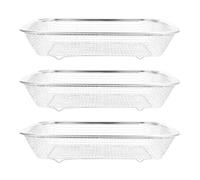 3 Pièces Panier D'égouttage Rectangulaire Maille Fine | Structure Renforcée Côtés Épais, Surface Lisse Non Poreuse, pour Légumes et Herbes