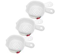3 Pièces Panier Égouttoir Double Couche, Blanc | Poignée Ergonomique, Drainage Rapide, Bol Inférieur Robuste, Panier Perforé, PET PP