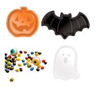 3 Pièces Panier Et Bol Pour Bonbons,Vaisselle D'halloween Bol À Citrouille,Plateau De Service Halloween Plateau,Réutilisable Citrouille Et Chauve-Souris,Pour Décorations De Table D'halloween,Kiuiom