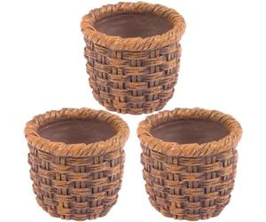 3 Pièces Panier Miniature 1:12 Maison De Poupée Vide Mini Paniers En Rotin En Osier Mignon Dollhous Panier Tissé À La Main Panier De Stockage De Nourriture Végétale Poupées Accessoires De Bricolage
