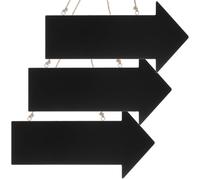 3 Pièces Panneau Directionnel Mural en Bois, Tableau Noir Flèche Suspendu | Surface Mate Inscriptible à Craie, Corde Incluse, pour Restaurants, Vitrines, Murs et Accueil de Bureau